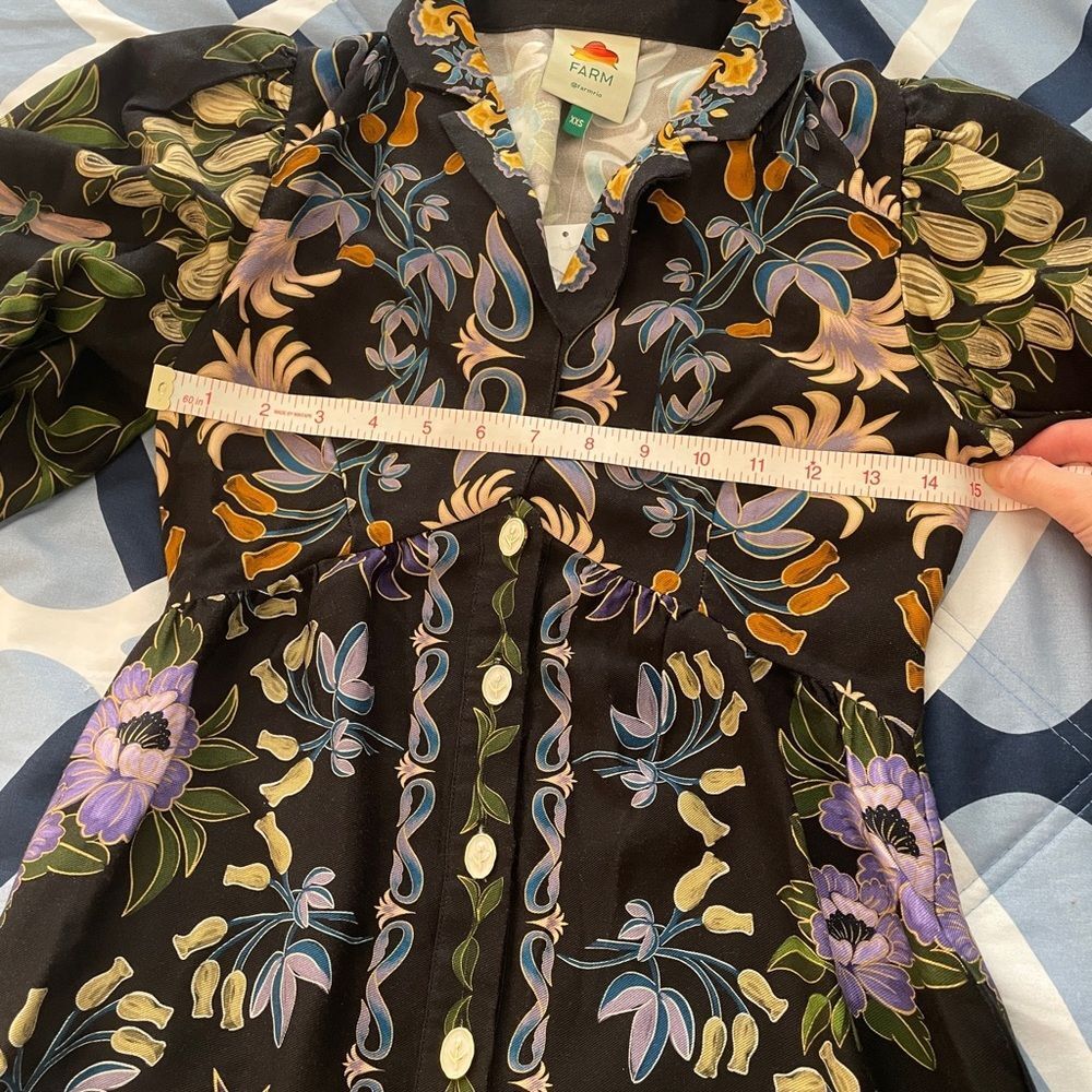 NWOT Farm Rio Winter Garden Mini Dress Winter Garden Cream Women XXS(MSRP$260) - Picture 13 of 14